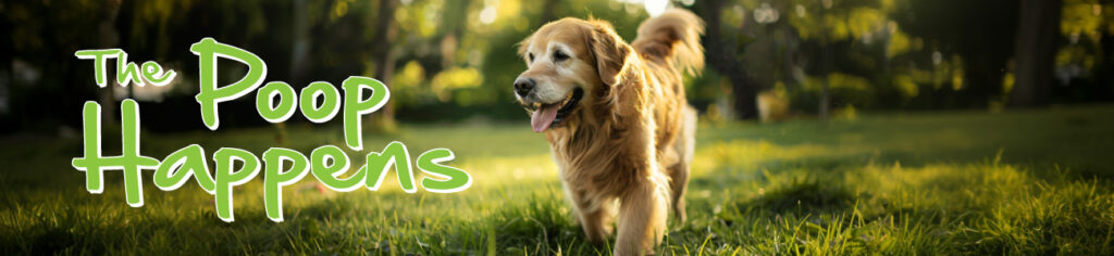 The Poop Happens Golden Retriever Logo